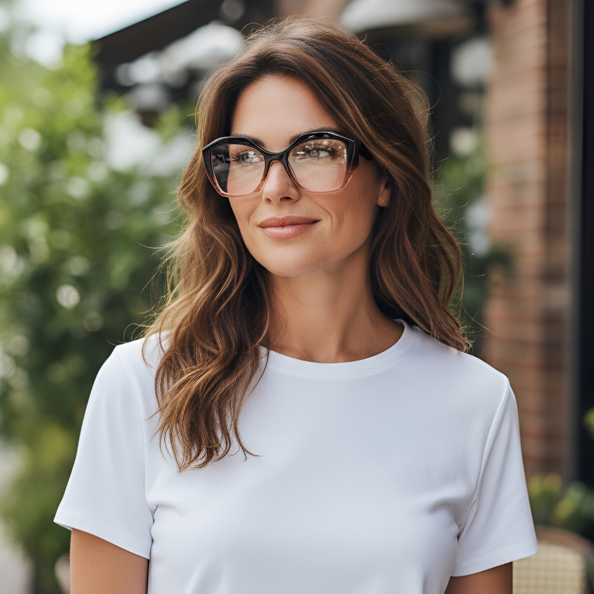 Armação de Óculos Quadrado PD58 Preto Degrade